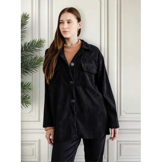 Camisaco De Corderoy Mujer En Talles Grandes Especial
