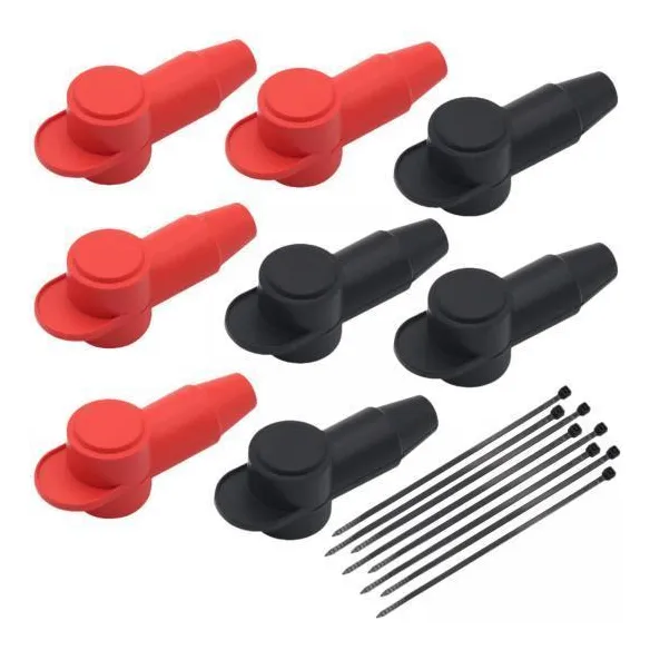 2 X 8x Tampas De Terminais De Silicone Genéricas Preto