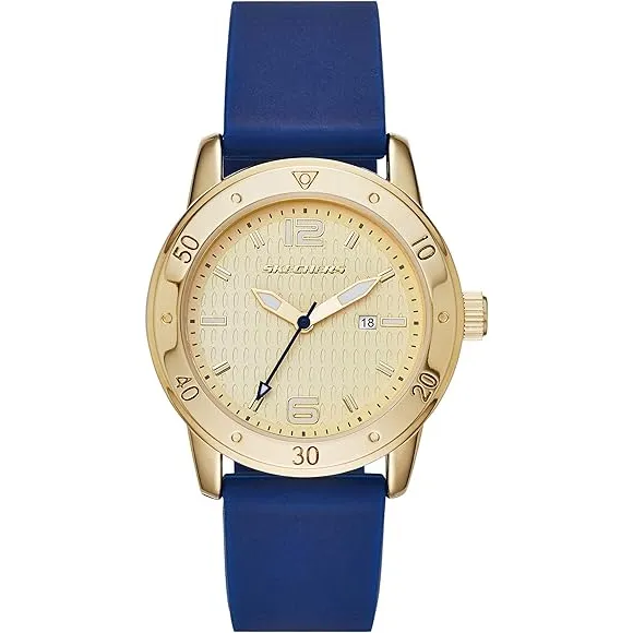 Skechers Reloj Redondo De Metal Y Silicona Para Mujer