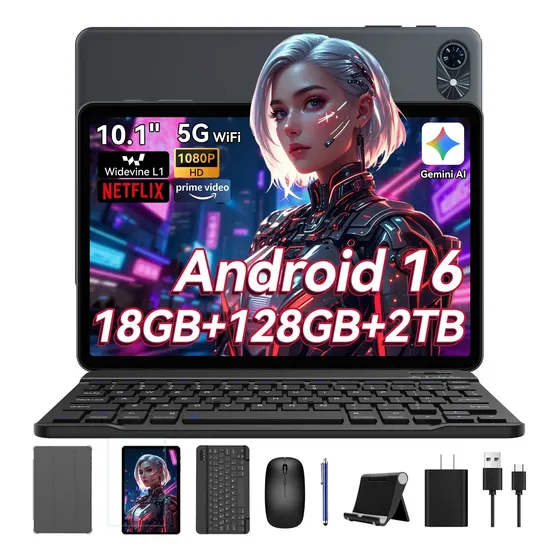 Tabwee Tablet T80 de 18 GB+128 GB de ROM/2 TB Tf (máximo 2 TB) Android 16 Wifi 5G OTG Gps Tablets Gemini Ai