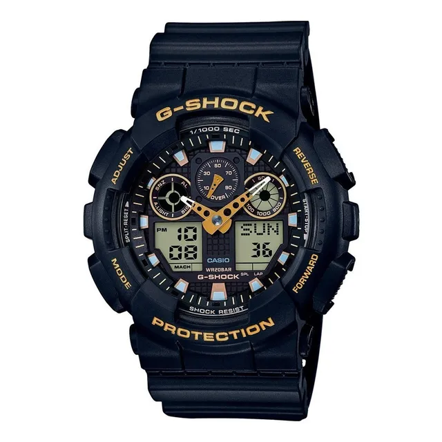 Reloj Casio G-Shock GA100GBX-1A9 con correa de Resina color Negro Acentos Dorados