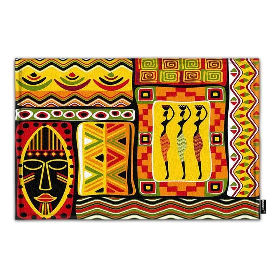 Felpudo Antideslizante Diseño Africano Personaje Linea Baño