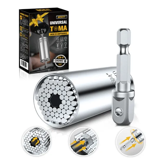 Dado Universal Gator Grip 1/4 A 3/4 (7mm-19mm) Para Taladro