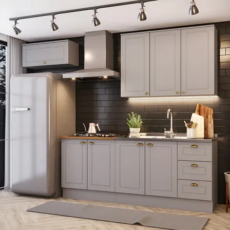 Cozinha Compacta 4 Peças Amy Casa 812 Cor Cinza