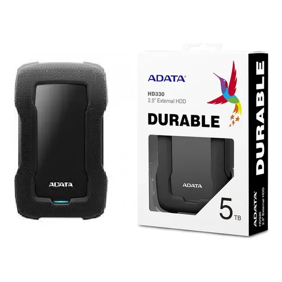 Disco Duro Externo Adata 5tb Hd330/ Usb 3.2/ Durable/ Negro