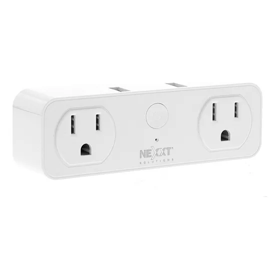 Multitoma Inteligente Nexxt Wifi Google Alexa, 2 Tomas 2 Usb Color Blanco 110v