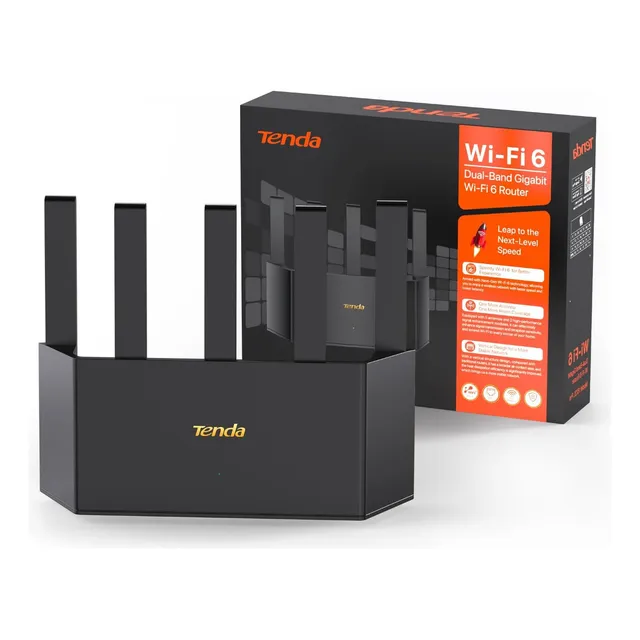Tenda Router Rx12l Pro Wifi Ax3000 Doble Banda Access Negro