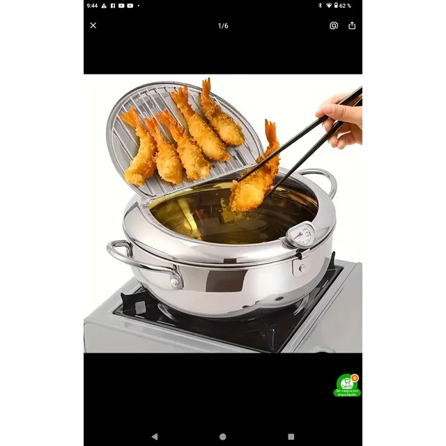 Olla Freidora Profunda Para Freír Temura D Acero Inoxidable