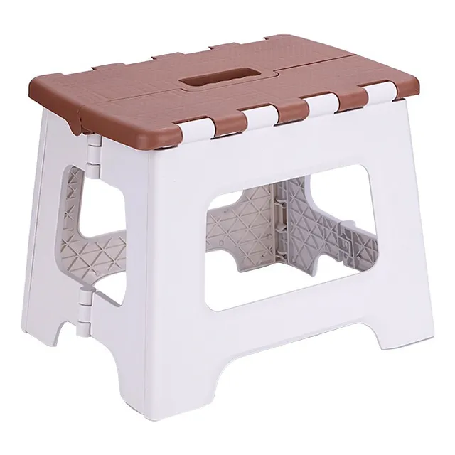Silla Banco Plegable Portátil Reforzado Anti Slip 28cm 120kg Color Marrón