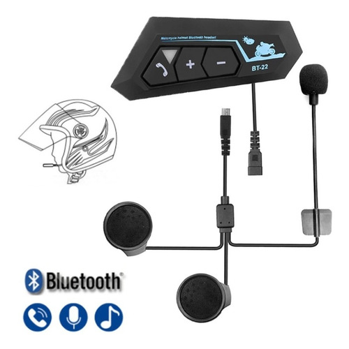 Audifono Casco Moto Auriculares Bluetooth Inteligente Musica