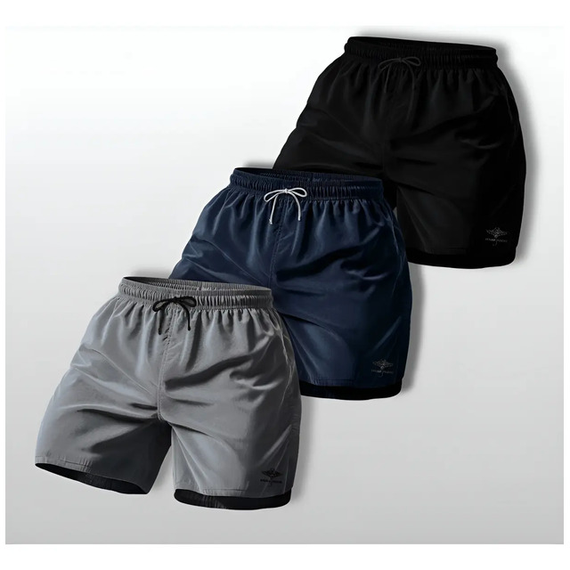 Kit 3 Shorts Bermuda Masculina Básico Mauricinho Tactel Kit 3 Shorts Bermuda Masculina Básico Mauricinho Tactel