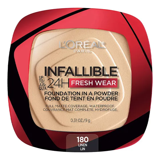 Base de maquillaje en polvo de alta cobertura y larga duración Infallible 24h Freshwear de L'Oréal Paris