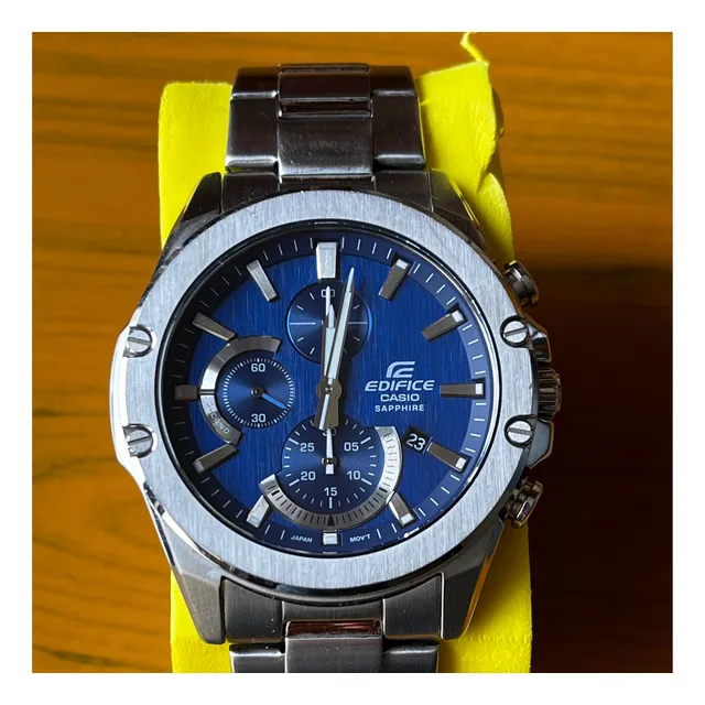 Reloj  Casio Edifice, Cronómetro Y Con Cristal De Saphiro