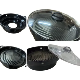 Churrasqueira Grill Para FogĂŁo - Esmaltada C/ Tampa De Vidro Churrasqueira Grill Para FogĂŁo - Esmaltada C/ Tampa De Vidro