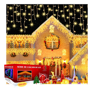 Serie Navideña Dosyu Cascada 500led 9.6m Color De Las Luces Blanco Cálido Serie Navideña Dosyu Cascada 500led 9.6m Color De Las Luces Blanco Cálido