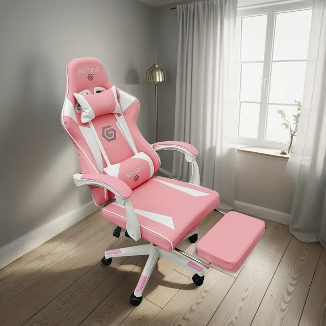 Silla Gamer Ergonómica Reclinable Instigo Gaming Ig642 Color Rosa