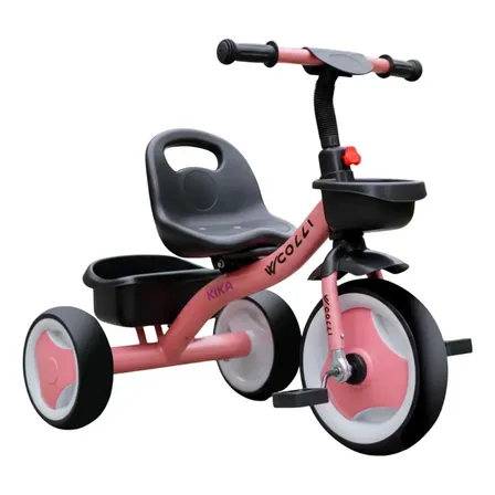 Triciclo Infantil Menina Com Cestinho Duplo Colli Kika Rosa - A Partir De 2 Anos Até 20kg
