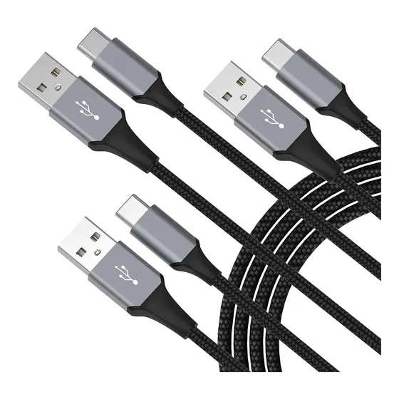 Pack De 3 Cables Usb A Usb Tipo C Largo 0.9m Y 1.8m 3a