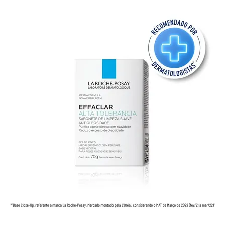 Sabonete Barra Alta Tolerância Sem Perfume La Roche-posay Effaclar Caixa 70g