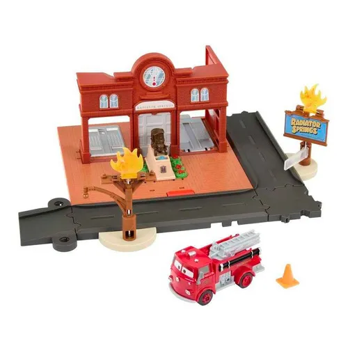 Disney Pixar Cars Set De Juego Estación De Bomberos De Red Color Multicolor