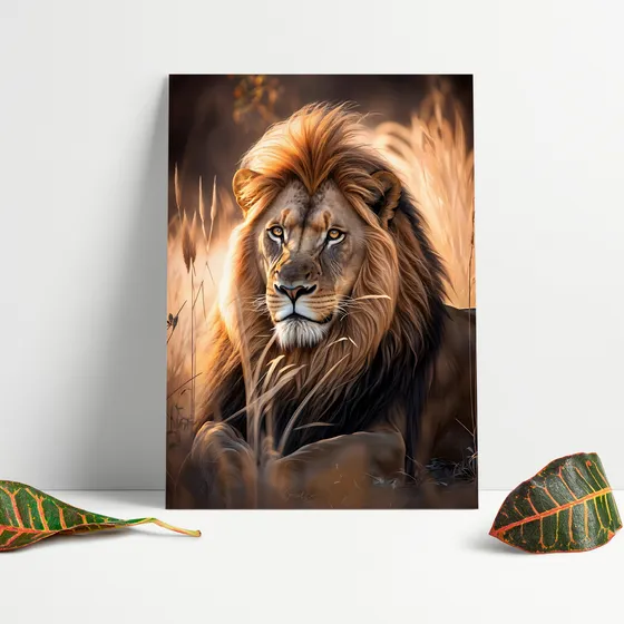 Cuadro Animales León E1 40x30 Mdf