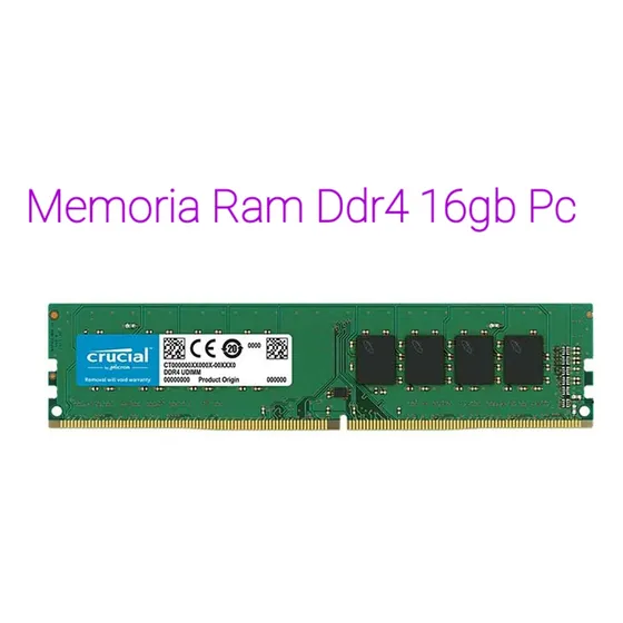 Memoria Ram Ddr4 16gb Crucial Para Pc 