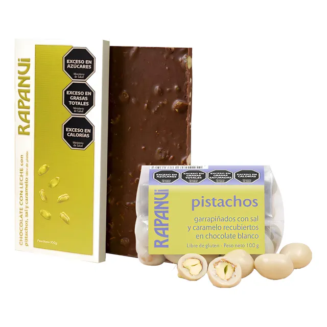 Dúo Pistacho Rapanui - Pistachos Recubiertos + Tableta