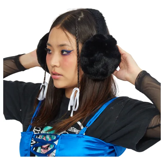 Orejeras Mujer Peluche Piel Frio Invierno Plegables