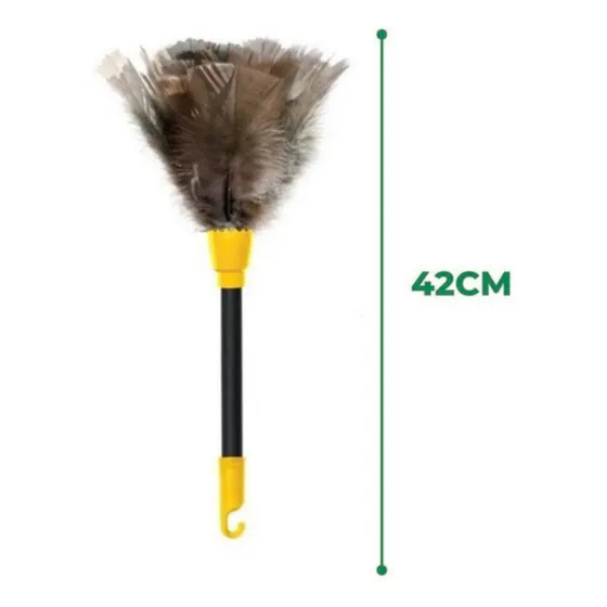 Espanador de pó com pena de peru 42cm N°30 floresta urbana