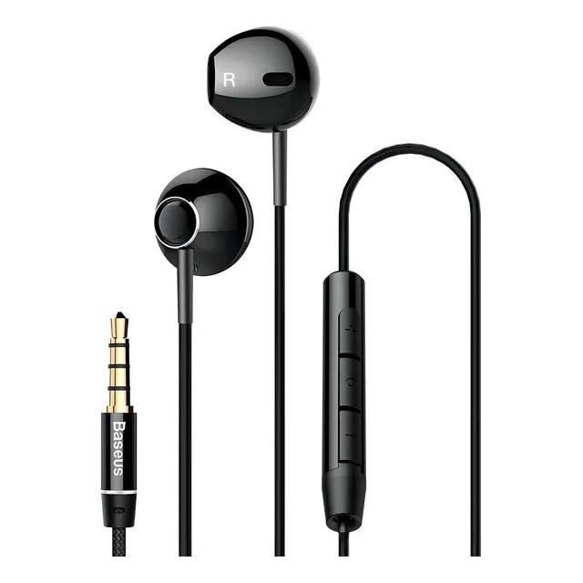 Auriculares Baseus Encok H06 3.5mm Cableado Color Negro