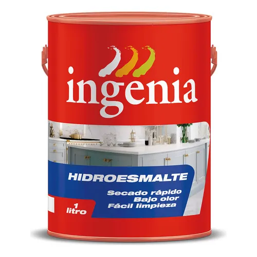 Esmalte Al Agua Hidroesmalte Negro Satinado Ingenia 4 L