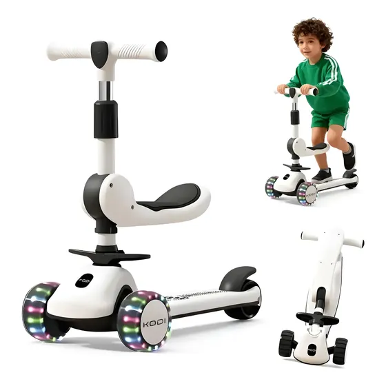 Patinete Infantil Scooter Dobrável Led Pode Ajustar A Altura