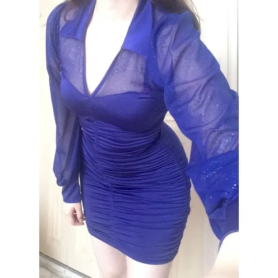 Oferta Vestido Azul Brillante Talla S