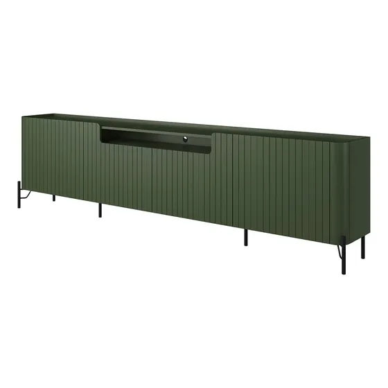 Rack Com 4 Portas Brise Para Sala 220cm Pés Metal 100% Mdf