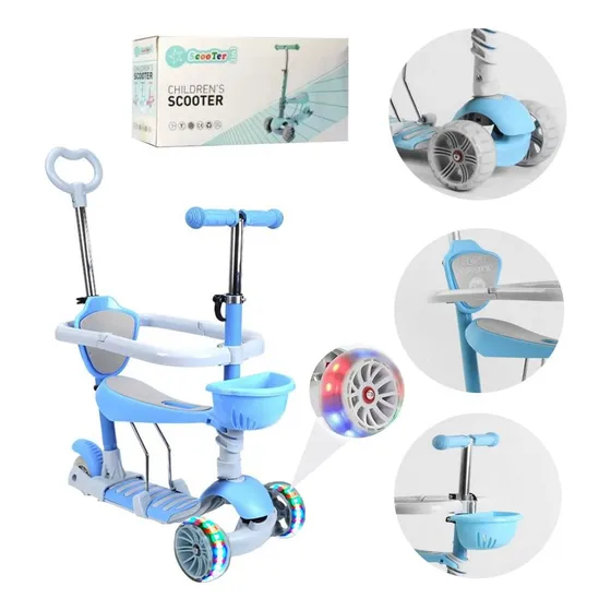 Scooter - Patineta 5 En 1 Para Niños Y Niñas Con Silla 
