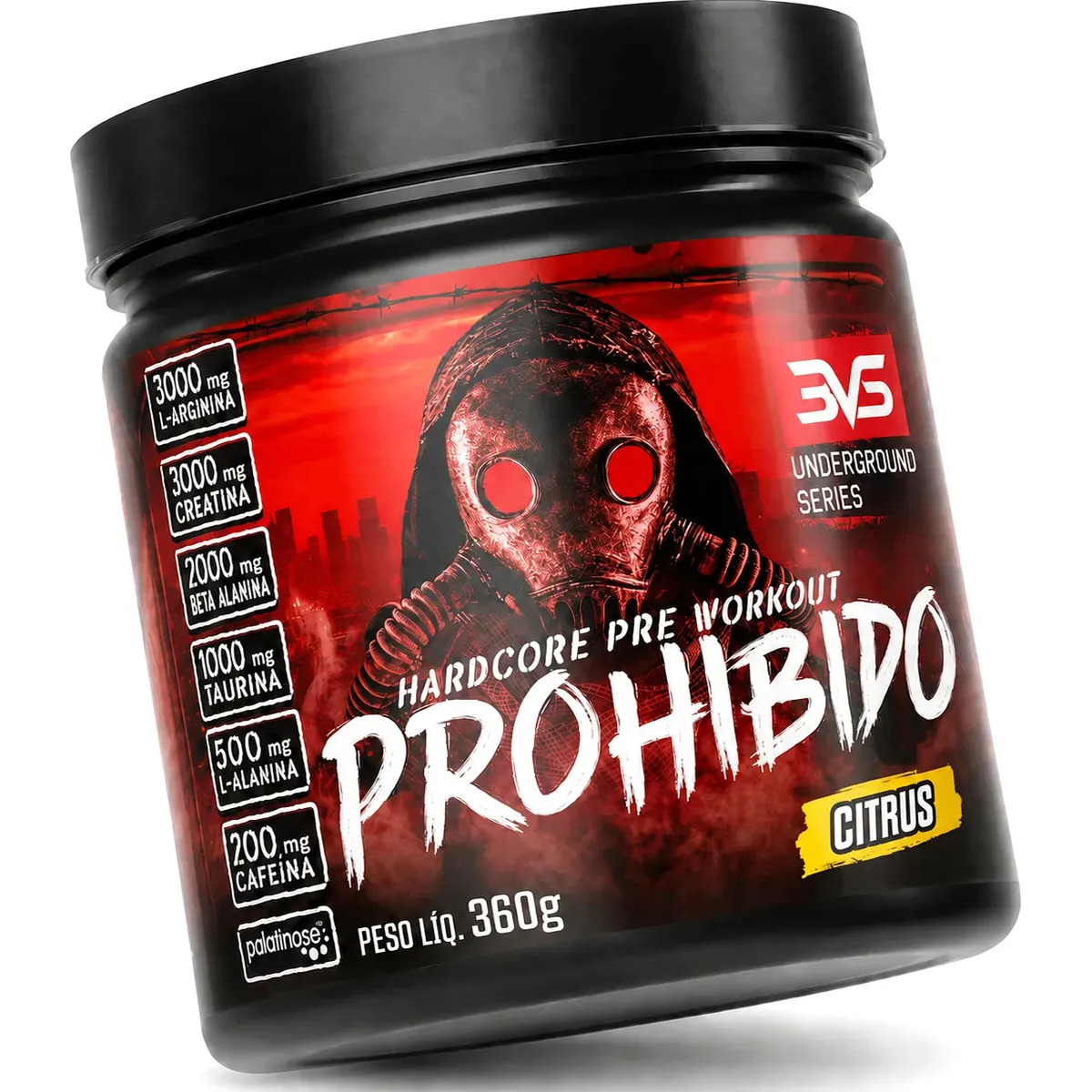 PRÉ TREINO PROHIBIDO 360g Sabor Citrus - Fórmula Exclusiva