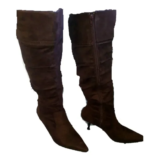 Botas Marron  Altas De Gamuza Dama Talla 36 Zara 
