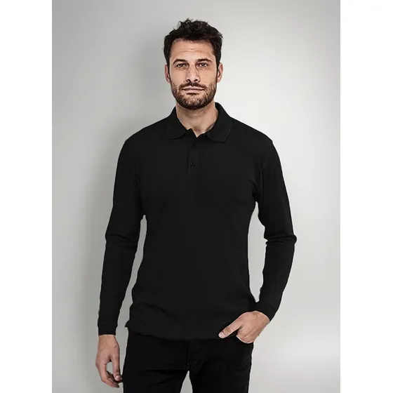 Camibuso Con Cuello Tejido De Punto Pique Negro Ref 08
