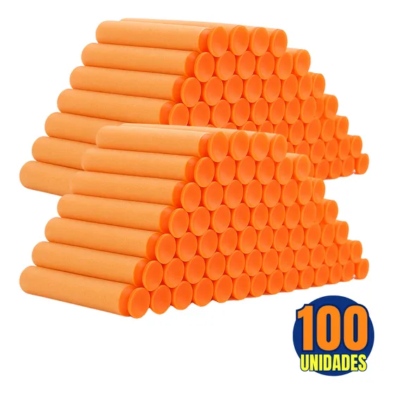 Refil Munição Dardos Nerf  Cores Kit 100 Unidades Bala