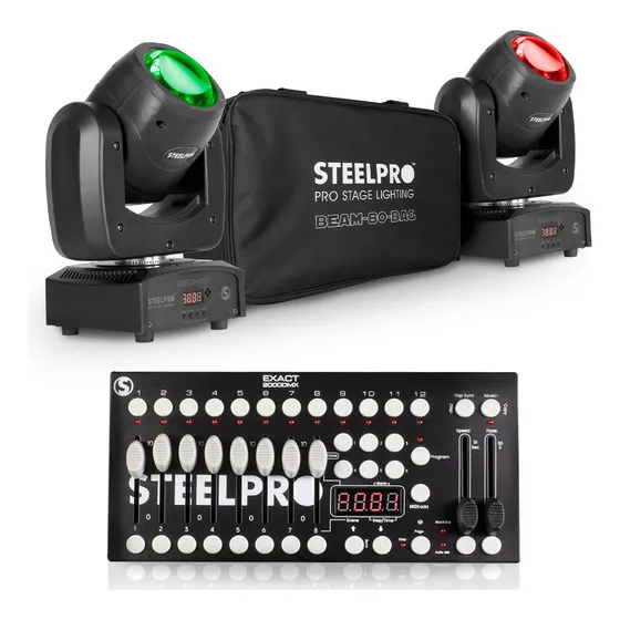 Kit Cabeza Movil Beam 80w Rgbw + Controlador Dmx512 Steelpro
