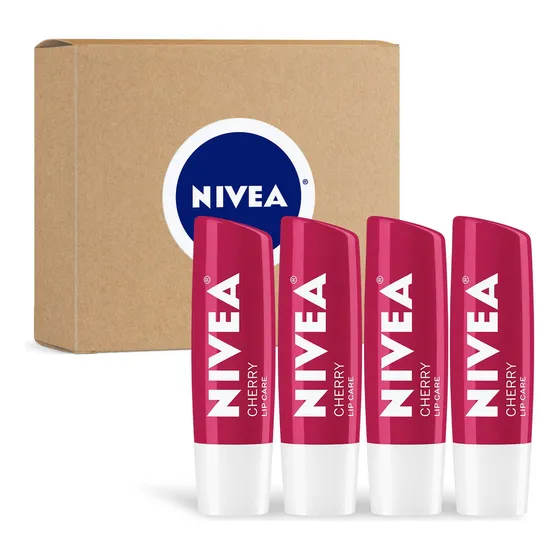 Bálsamo Labial Nivea Cherry Tinted Lip Care, Paquete De 4