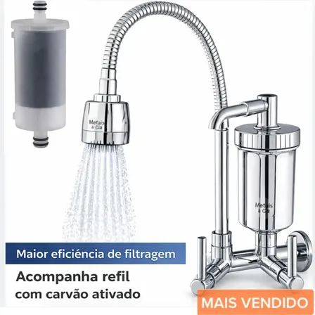 Torneira Com Filtro Com Purificador Agua Bica Flexível Gourmet Para Cozinha Parede Luxo Chuveirinho 2 Modos De Jatos A Mais Vendida Prateado