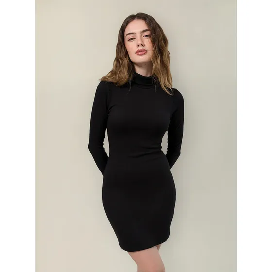 Vestido Manga Longa Com Golinha