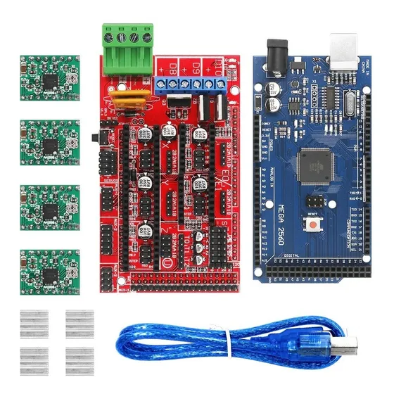 Impresora 3d-cnc- Mega 2560 Cable + Shield Ramps 1.4 + A4988