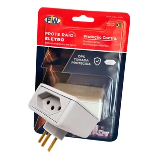 P&W Protetor Contra Raio Surtos Picos Eletro 2 Tomadas 127v 220v