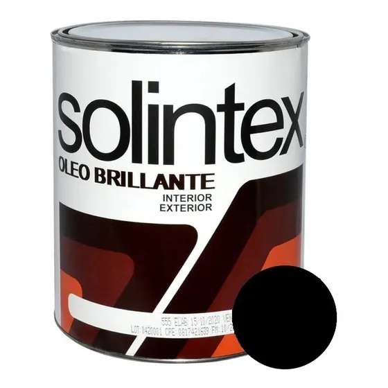 Pintura Esmalte Negro Oleo Brillante Solintex Cod: 1055570