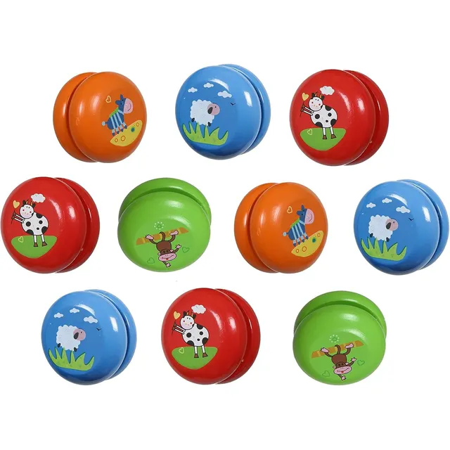 Juguete Yoyo De Madera Varios Colores