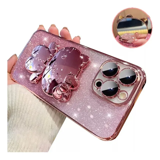 Funda De Teléfono Hello Kitty Glitter Con Espejo A