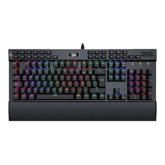Teclado gamer Redragon Yama QWERTY Outemu Purple español latinoamérica color negro con luz RGB