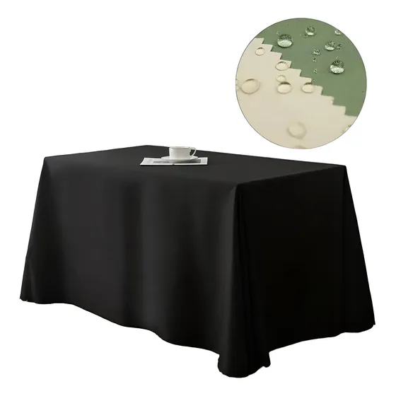 Mantel Rectangular Impermeable Negro para Mesa | Cuotas sin interés